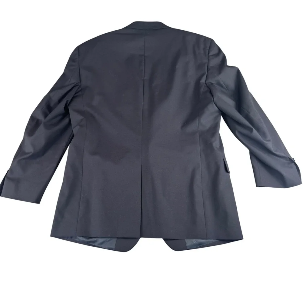 Jos. A. Bank Men 44R Blazer Navy Blue 100% Wool 2-Button Suit Jacket Single Vent